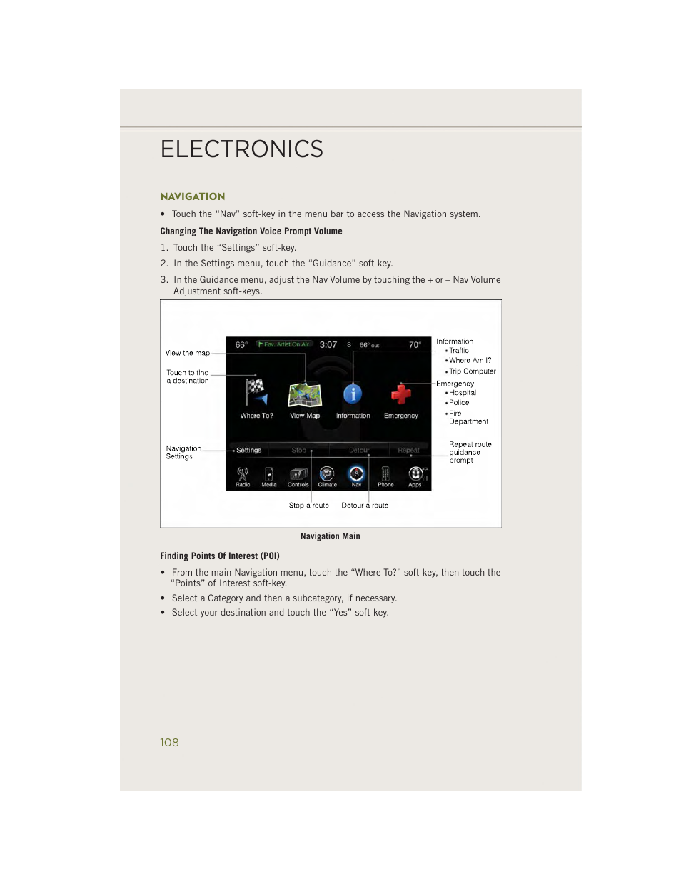 Navigation, Electronics | Jeep 2014 Cherokee - User Guide User Manual | Page 110 / 204