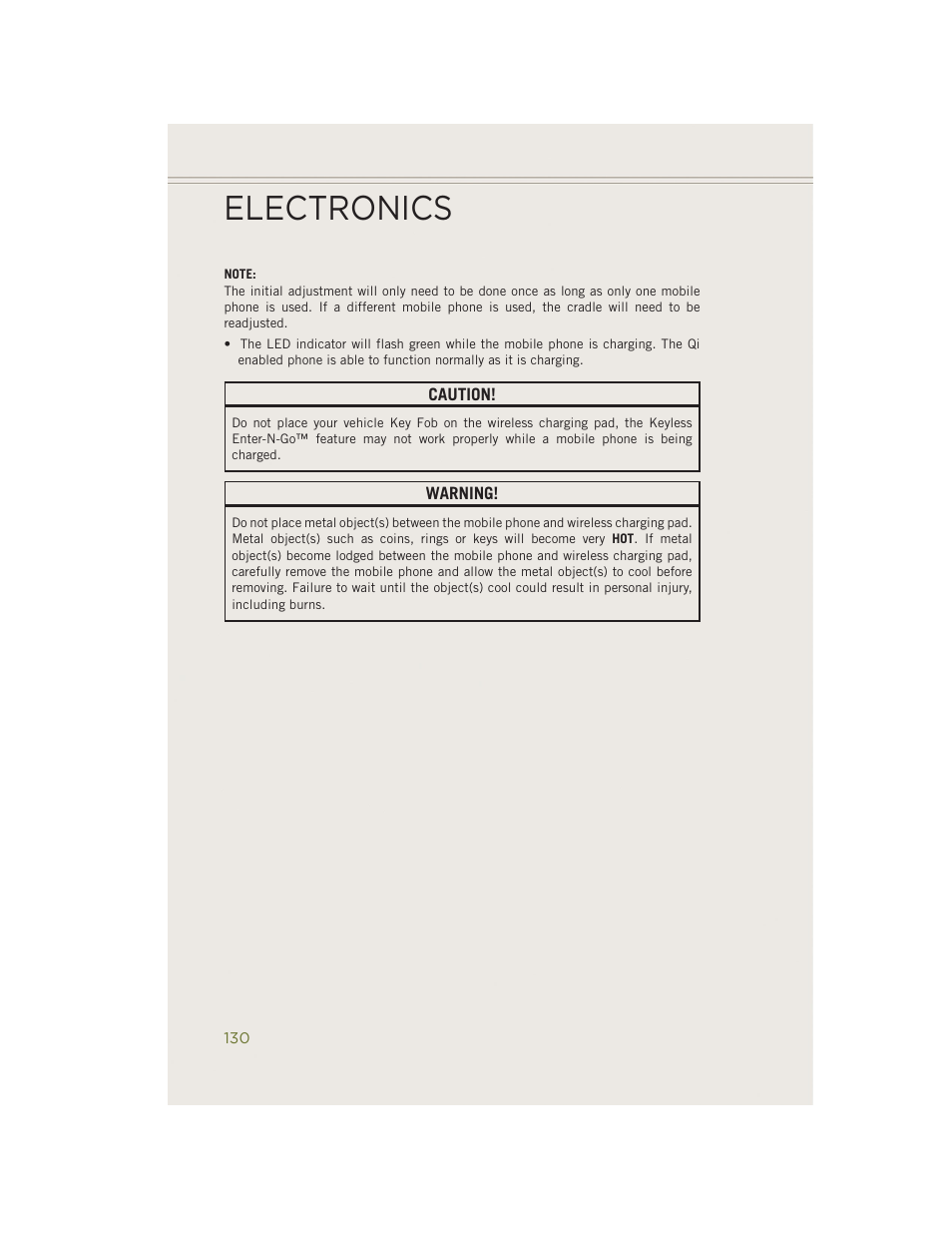 Electronics | Jeep 2014 Cherokee - User Guide User Manual | Page 132 / 204