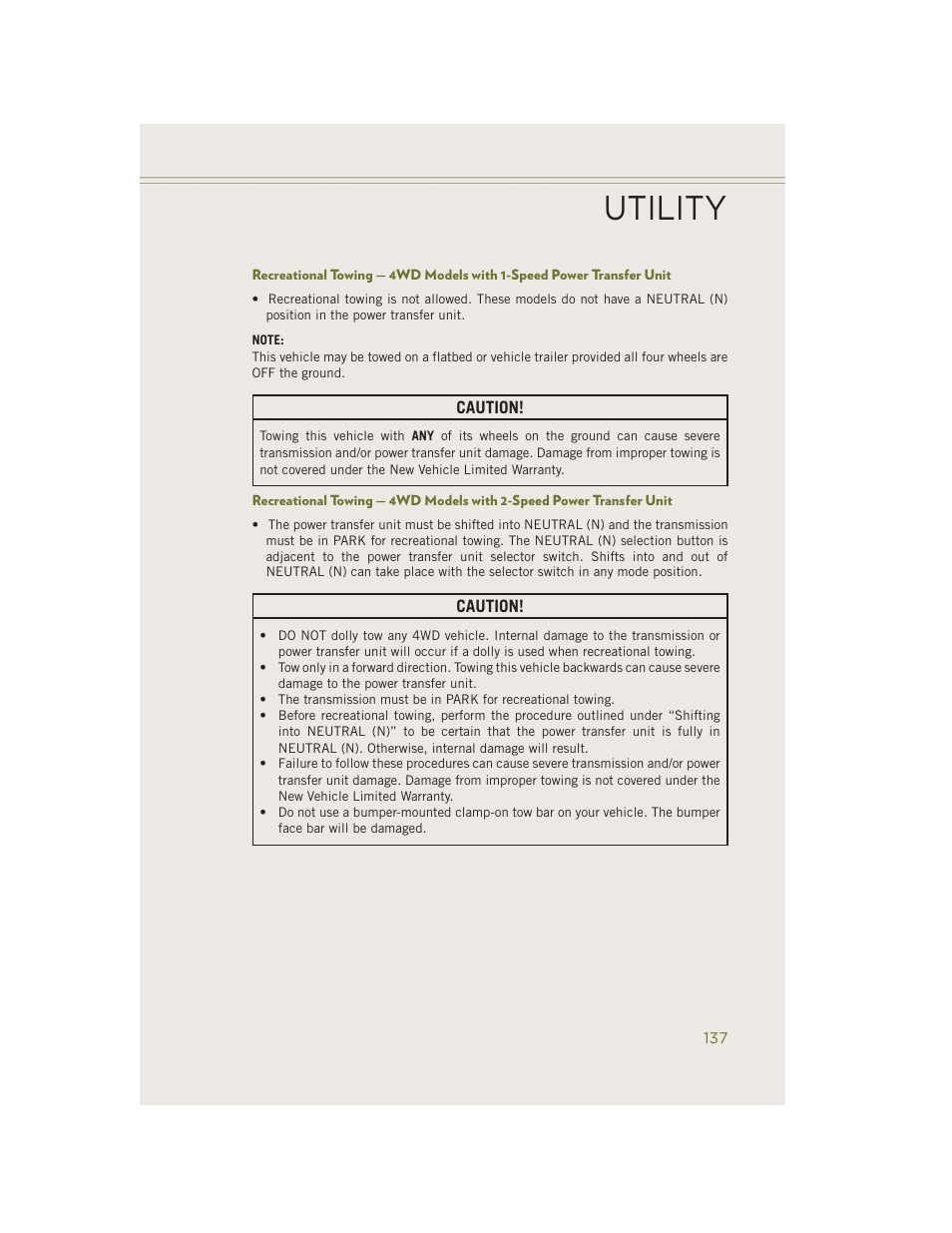 Utility | Jeep 2014 Cherokee - User Guide User Manual | Page 139 / 204