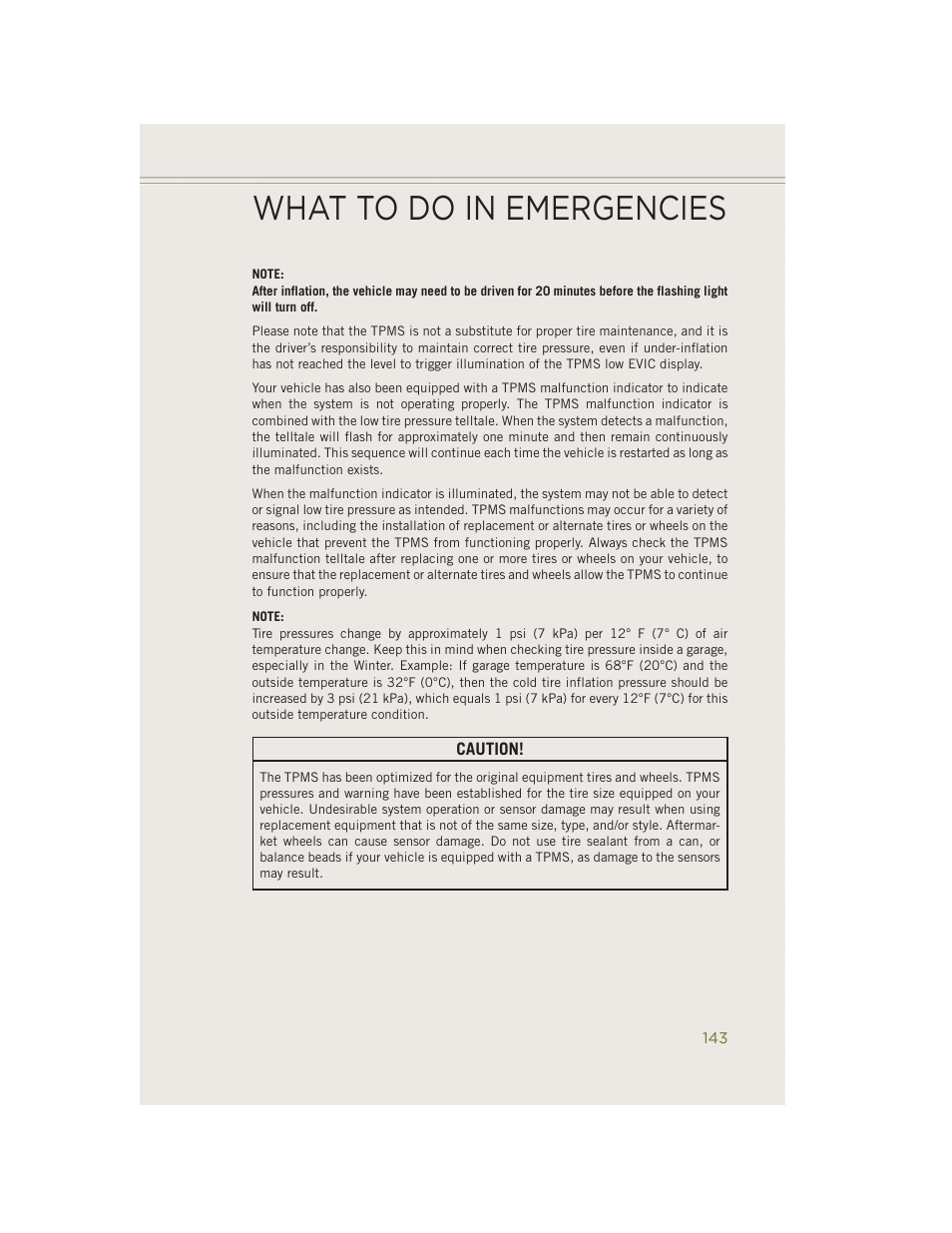 What to do in emergencies | Jeep 2014 Cherokee - User Guide User Manual | Page 145 / 204