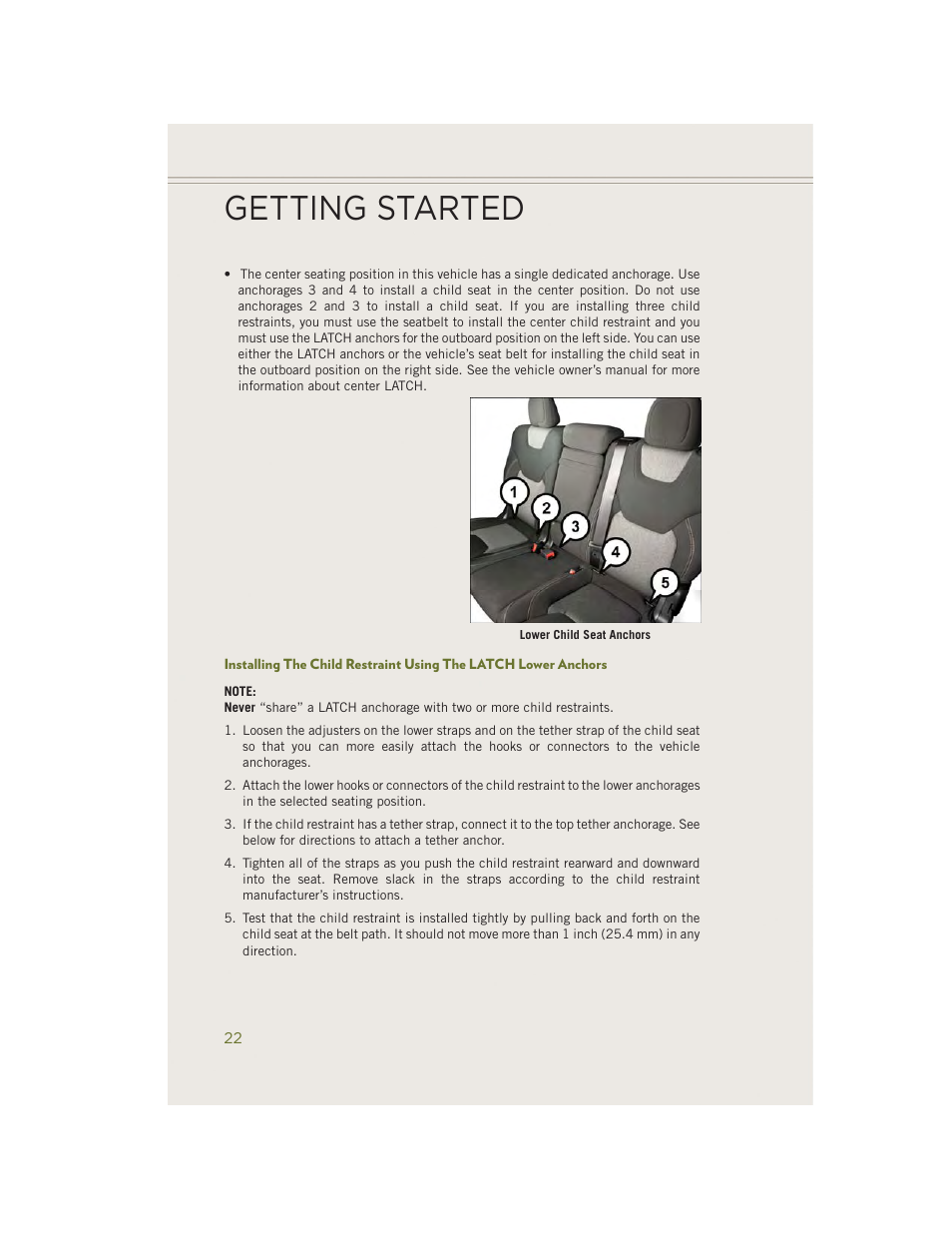 Getting started | Jeep 2014 Cherokee - User Guide User Manual | Page 24 / 204