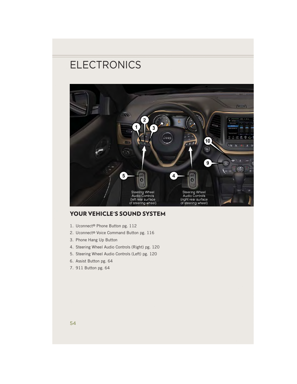 Electronics, Your vehicle's sound system | Jeep 2014 Cherokee - User Guide User Manual | Page 56 / 204