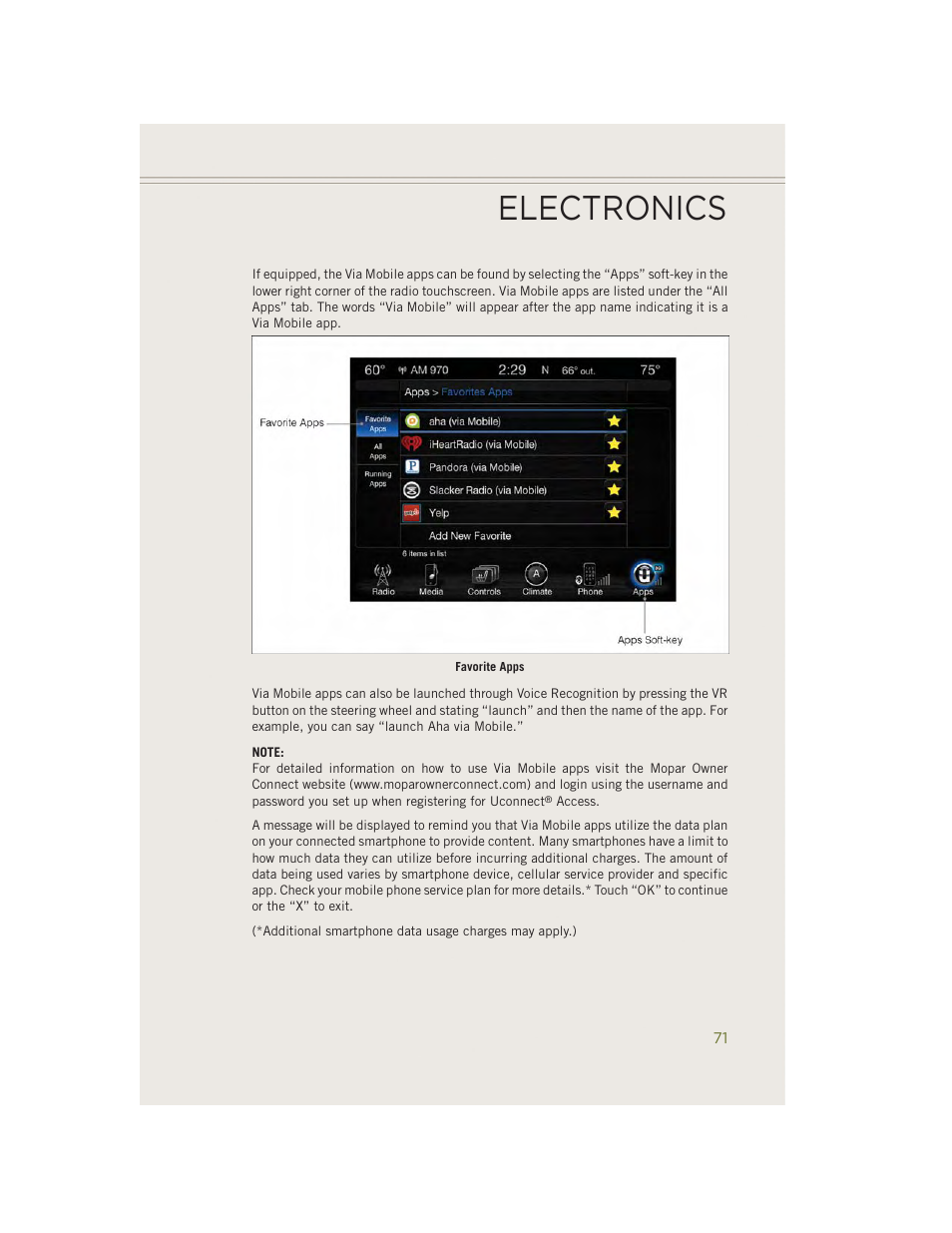 Electronics | Jeep 2014 Cherokee - User Guide User Manual | Page 73 / 204