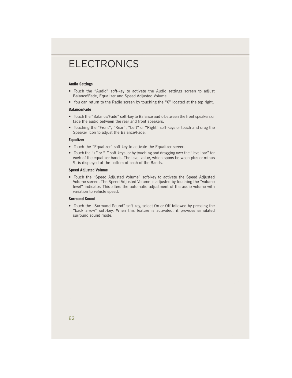 Electronics | Jeep 2014 Cherokee - User Guide User Manual | Page 84 / 204