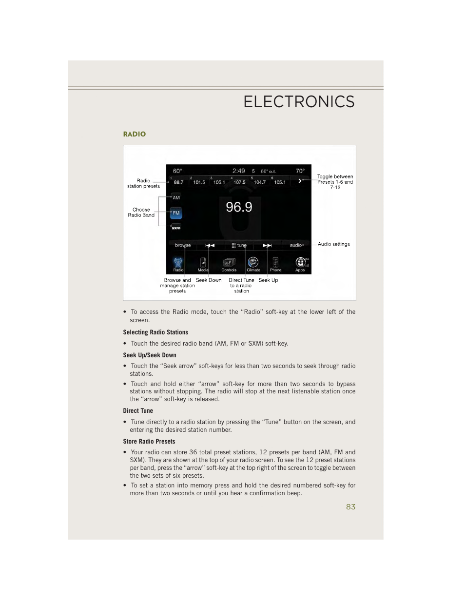 Radio, Electronics | Jeep 2014 Cherokee - User Guide User Manual | Page 85 / 204