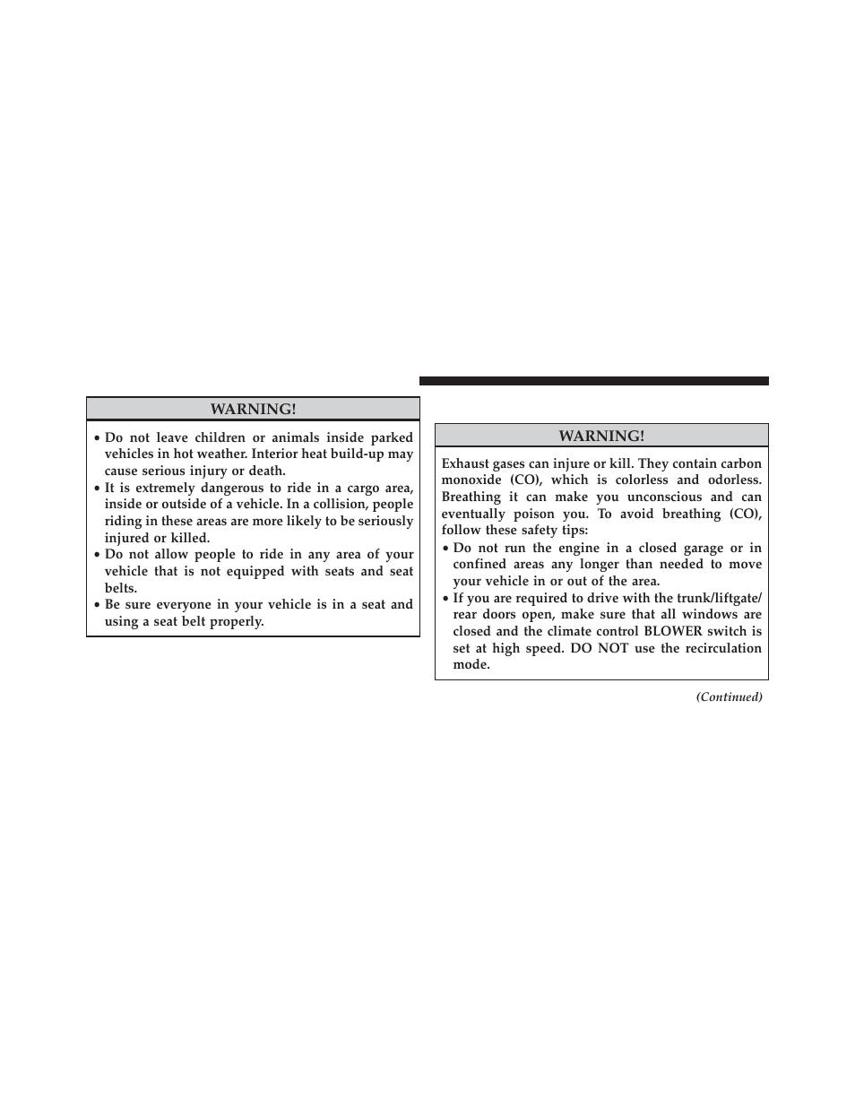 Exhaust gas | Jeep 2014 Compass - Owner Manual User Manual | Page 102 / 572