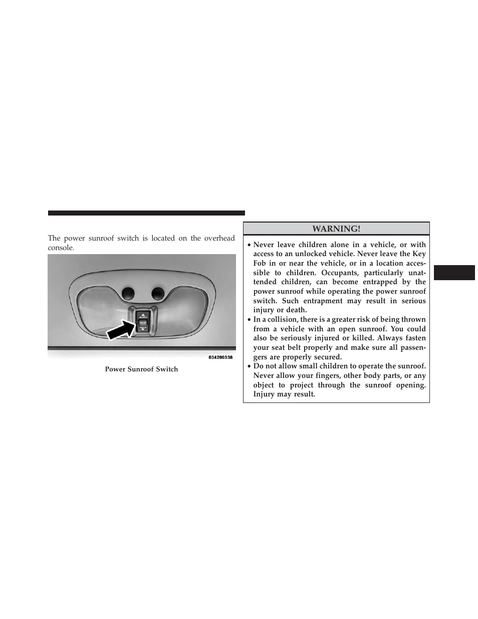 Power sunroof — if equipped | Jeep 2014 Compass - Owner Manual User Manual | Page 195 / 572