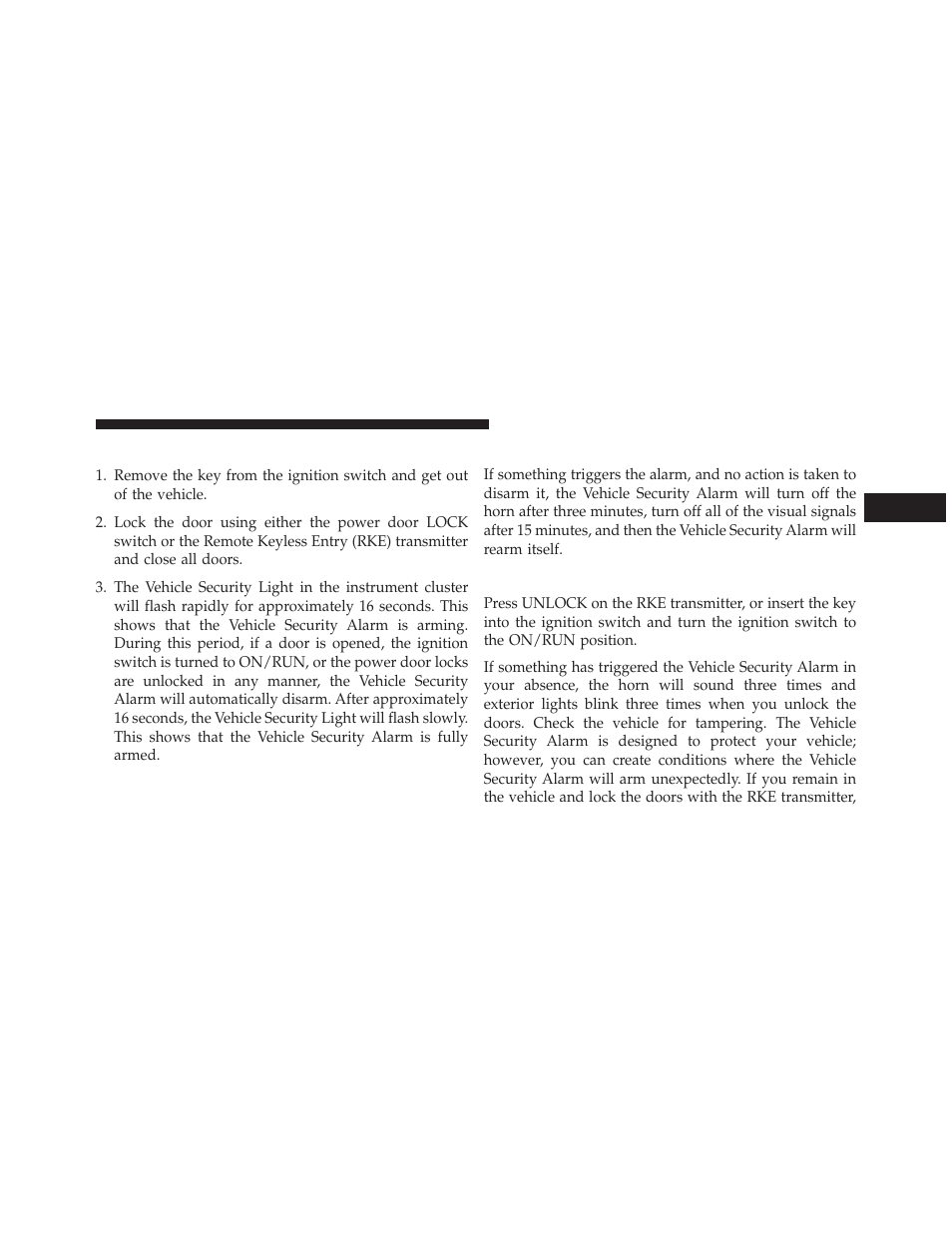 To arm the system, Rearming the system, To disarm the system | Jeep 2014 Compass - Owner Manual User Manual | Page 21 / 572