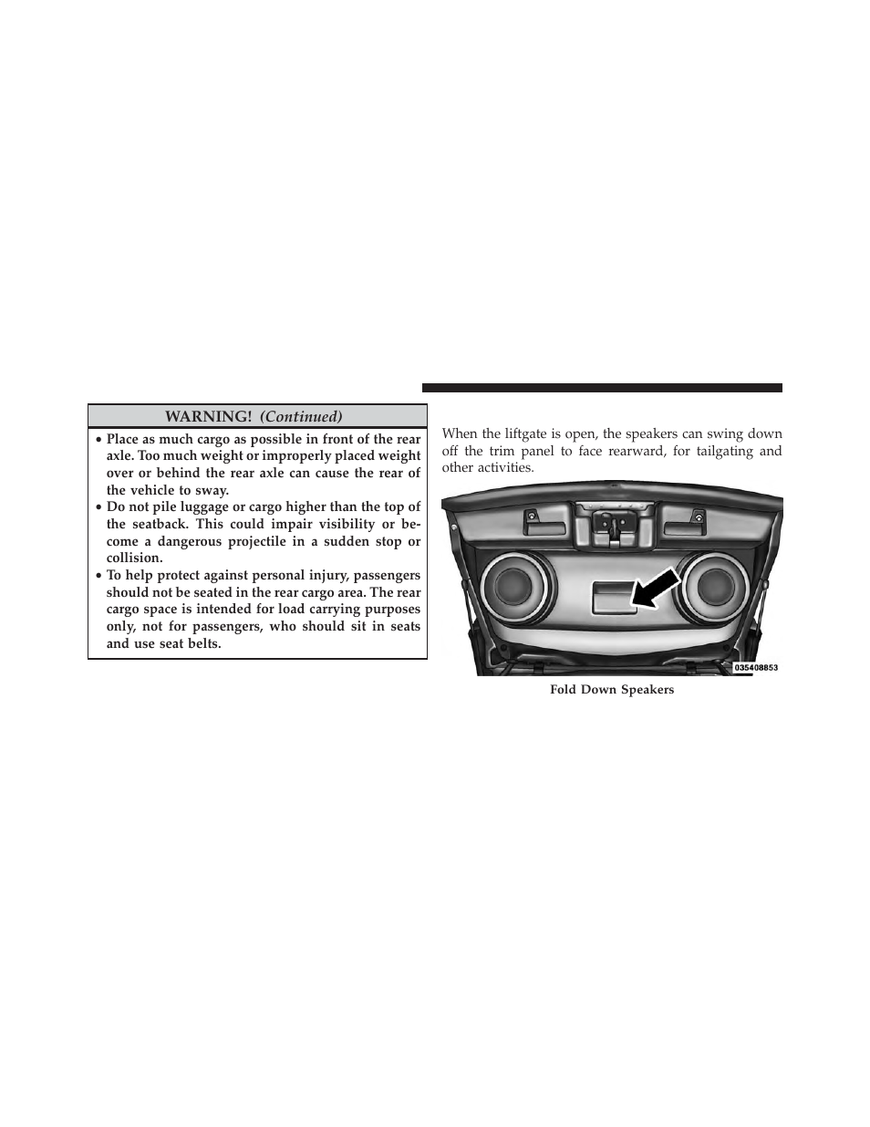 Fold down speakers — if equipped | Jeep 2014 Compass - Owner Manual User Manual | Page 212 / 572