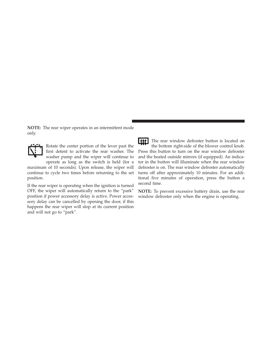 Rear window defroster | Jeep 2014 Compass - Owner Manual User Manual | Page 214 / 572