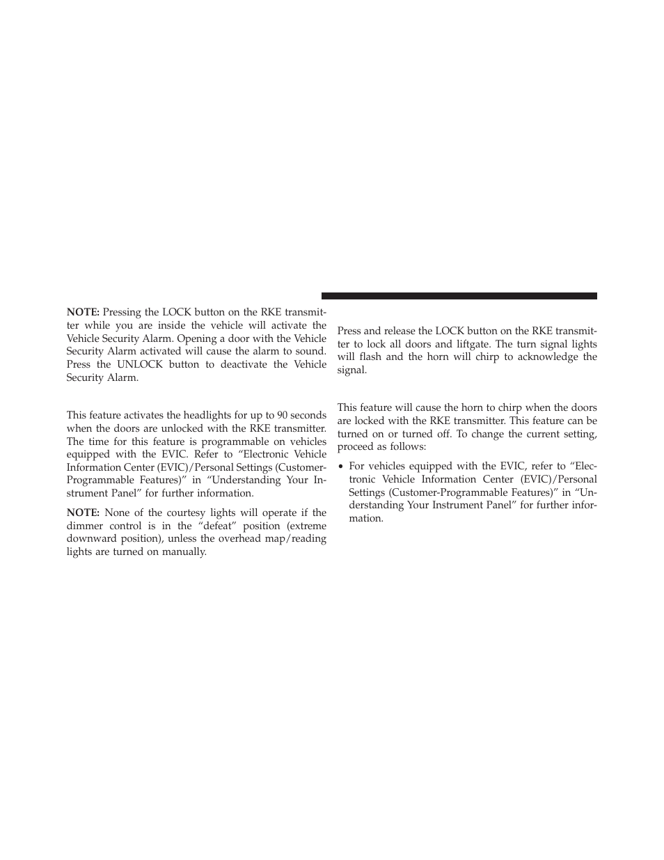 Illuminated approach — if equipped, To lock the doors and liftgate, Sound horn with remote key lock | Jeep 2014 Compass - Owner Manual User Manual | Page 24 / 572