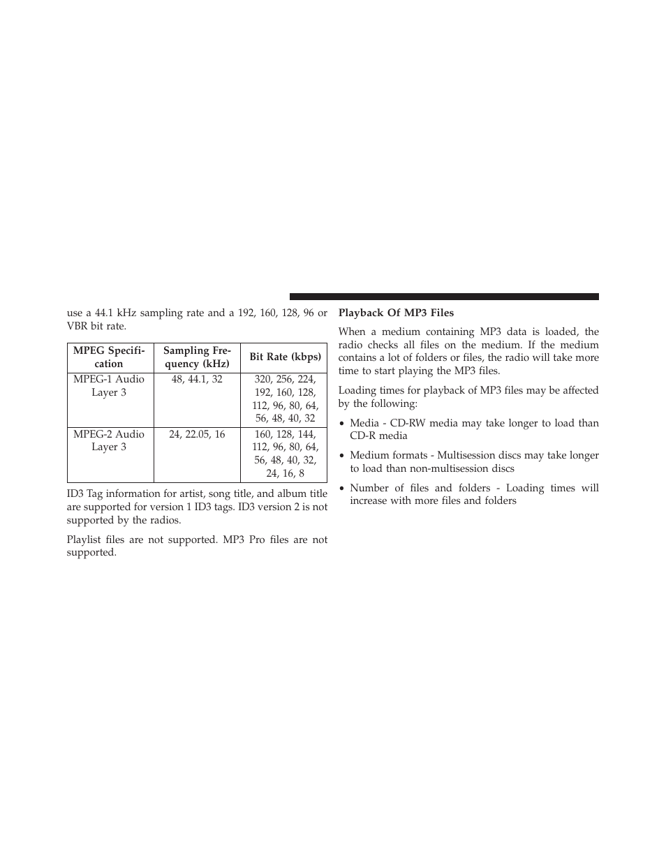 Playback of mp3 files | Jeep 2014 Compass - Owner Manual User Manual | Page 280 / 572