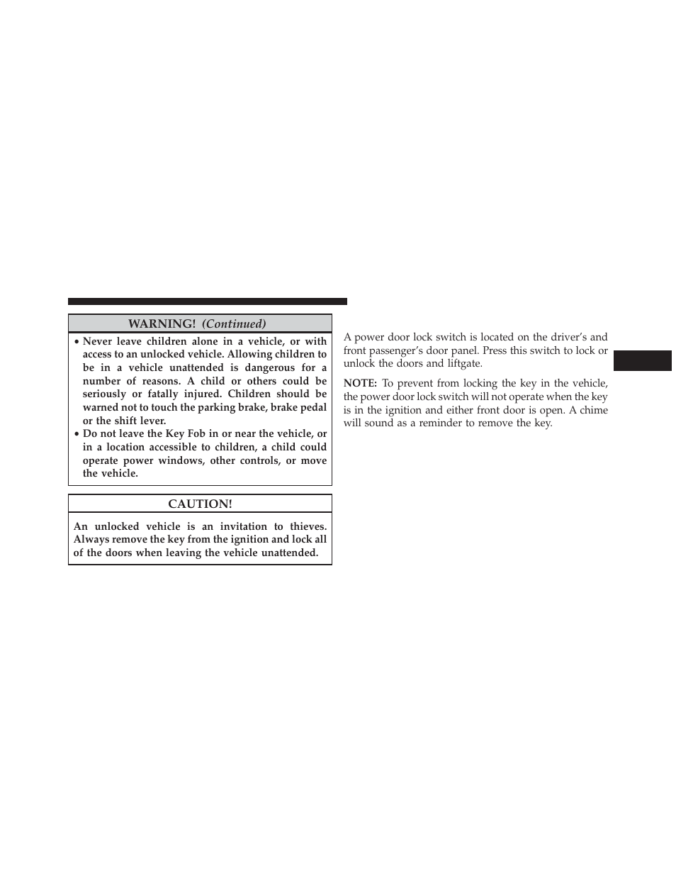 Power door locks | Jeep 2014 Compass - Owner Manual User Manual | Page 33 / 572