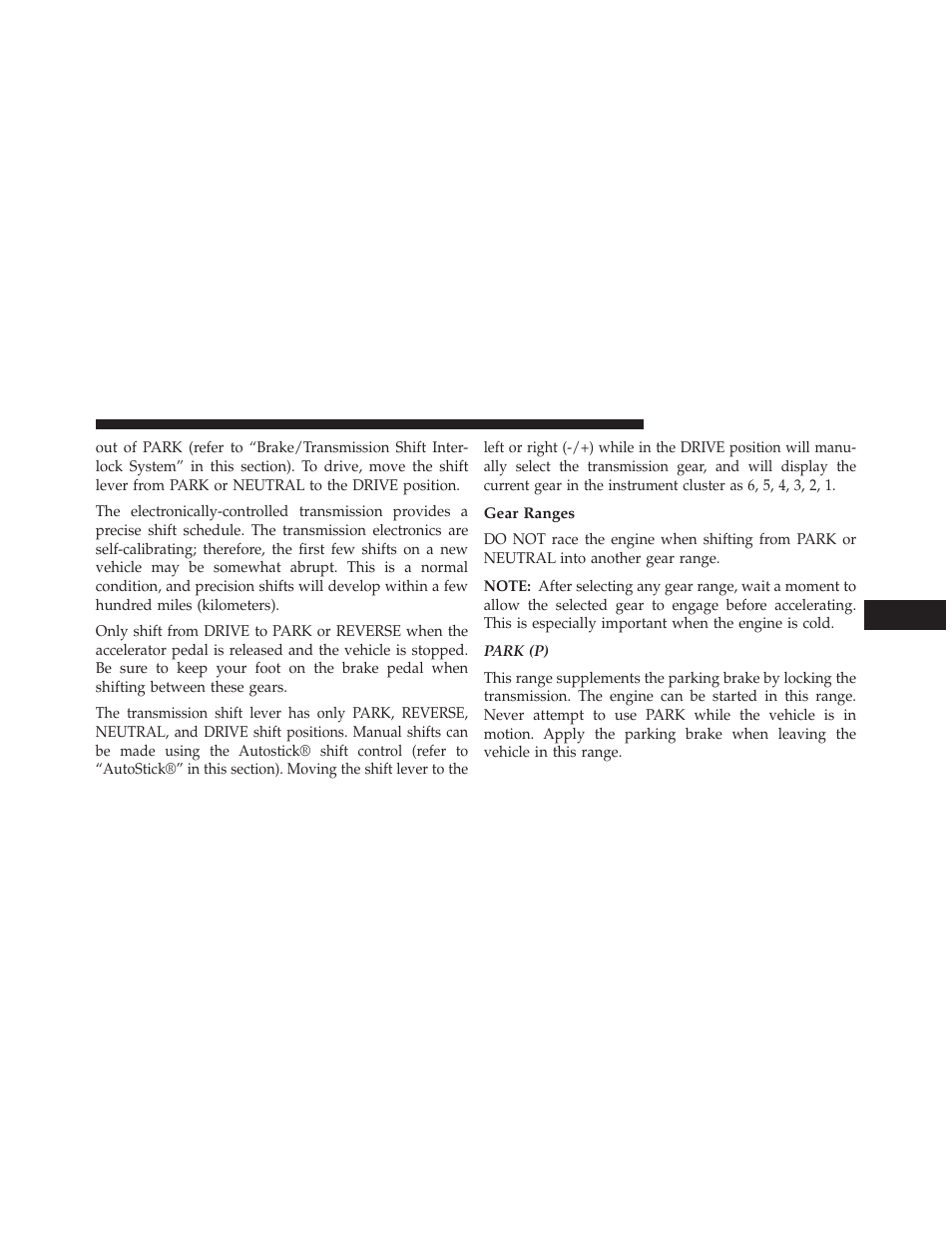 Gear ranges | Jeep 2014 Compass - Owner Manual User Manual | Page 337 / 572