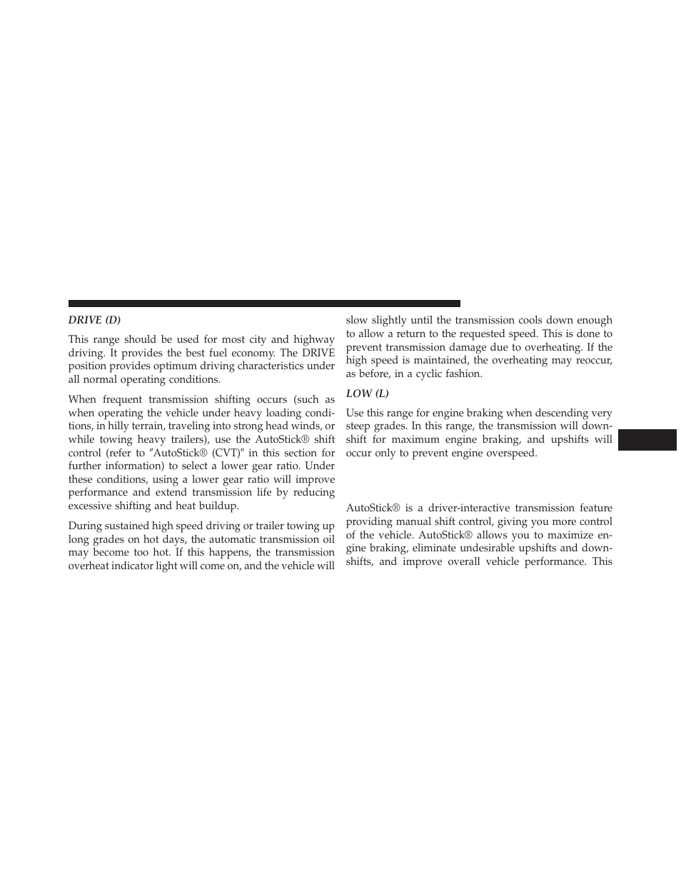Autostick® (six-speed automatic, Transmission) — if equipped | Jeep 2014 Compass - Owner Manual User Manual | Page 349 / 572