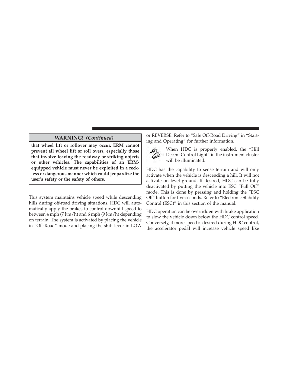 Hill descent control (hdc) — if equipped | Jeep 2014 Compass - Owner Manual User Manual | Page 374 / 572