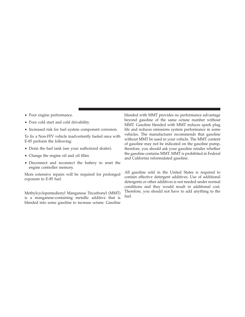 Mmt in gasoline, Materials added to fuel | Jeep 2014 Compass - Owner Manual User Manual | Page 418 / 572