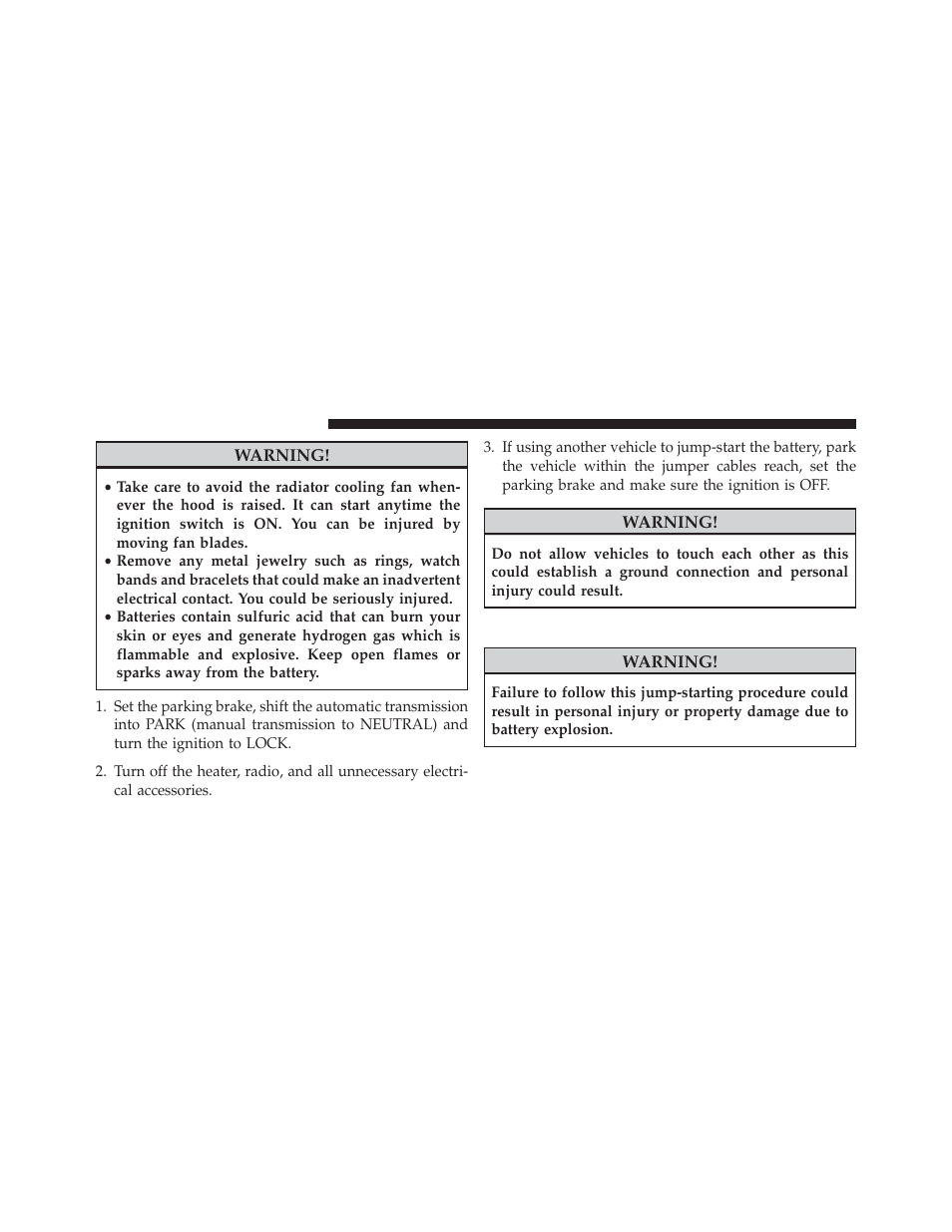 Jump-starting procedure | Jeep 2014 Compass - Owner Manual User Manual | Page 470 / 572