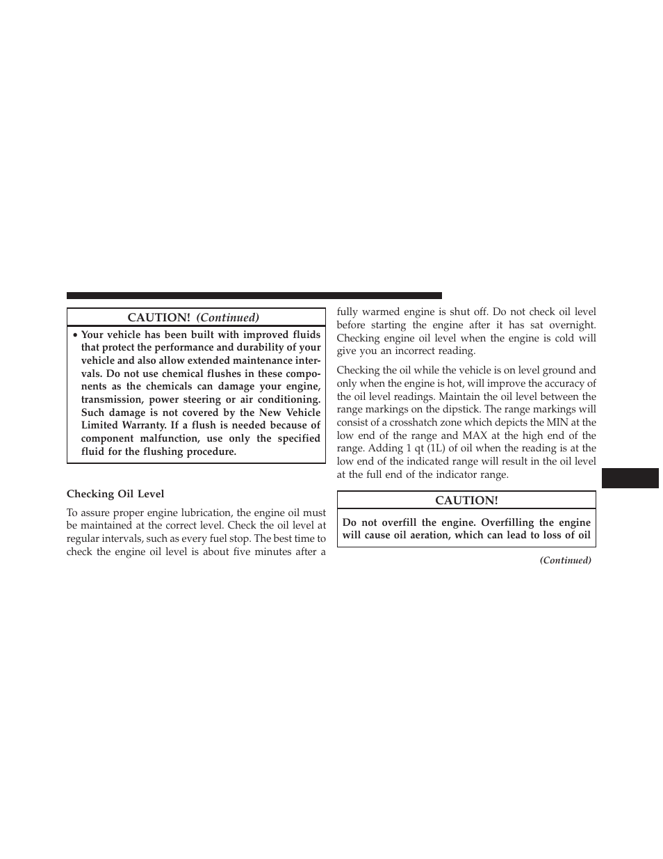 Engine oil, Checking oil level | Jeep 2014 Compass - Owner Manual User Manual | Page 487 / 572