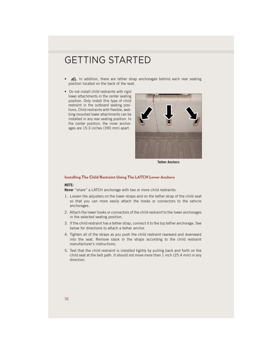 Getting started | Jeep 2014 Compass - User Guide User Manual | Page 18 / 124