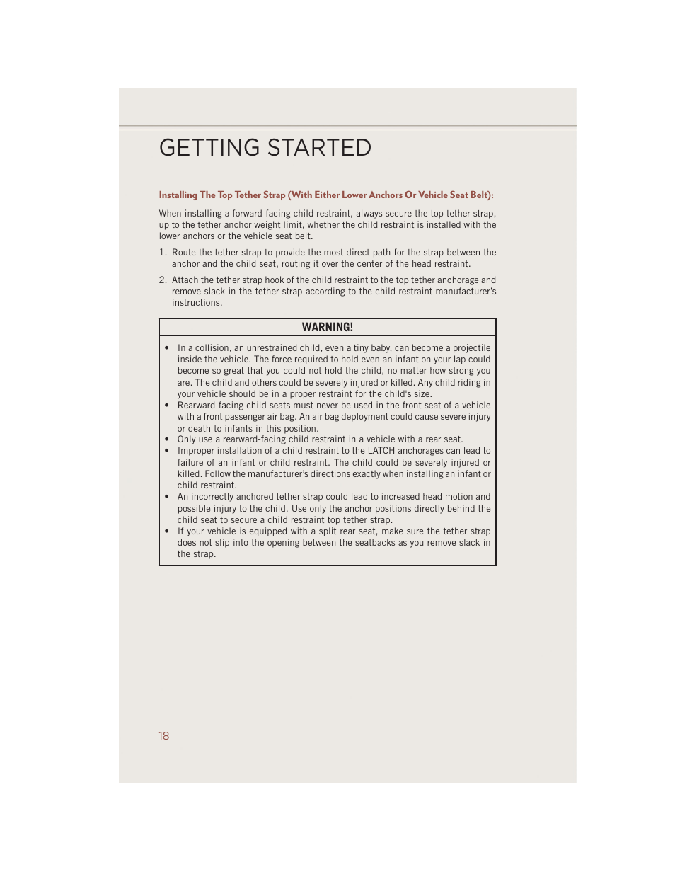 Getting started | Jeep 2014 Compass - User Guide User Manual | Page 20 / 124