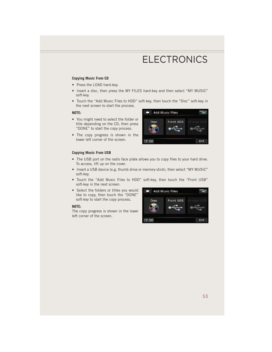 Electronics | Jeep 2014 Compass - User Guide User Manual | Page 55 / 124