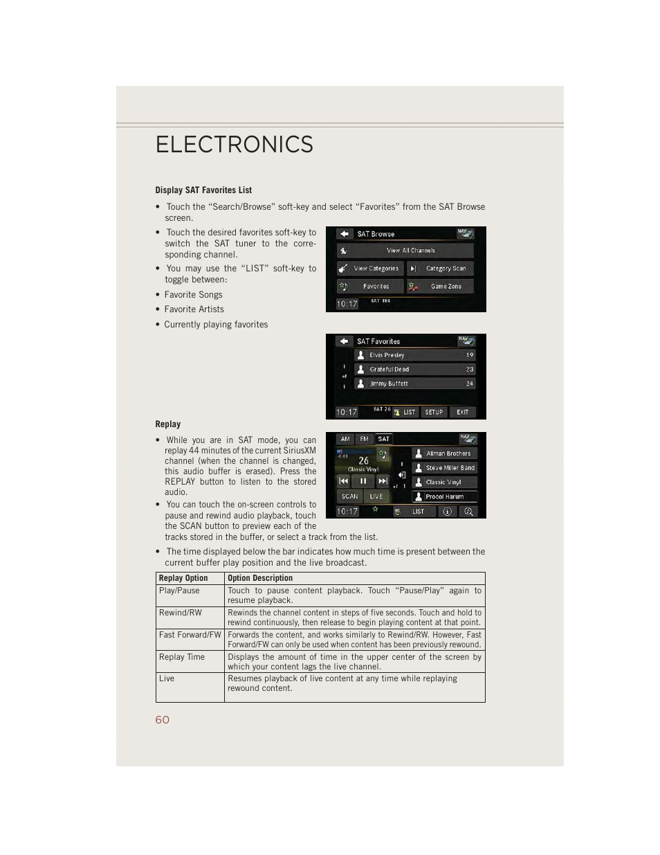 Electronics | Jeep 2014 Compass - User Guide User Manual | Page 62 / 124