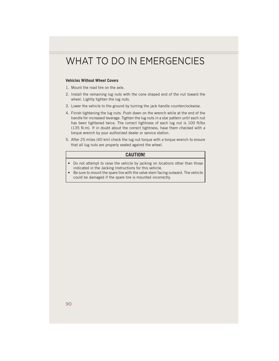 What to do in emergencies | Jeep 2014 Compass - User Guide User Manual | Page 92 / 124