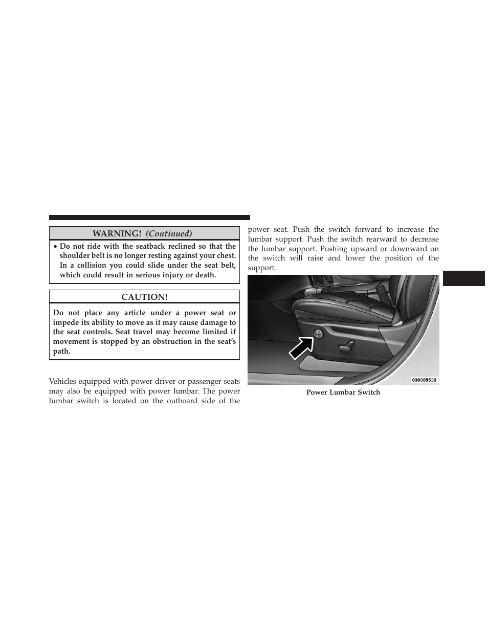 Power lumbar — if equipped | Jeep 2014 Grand Cherokee - Owner Manual User Manual | Page 145 / 674