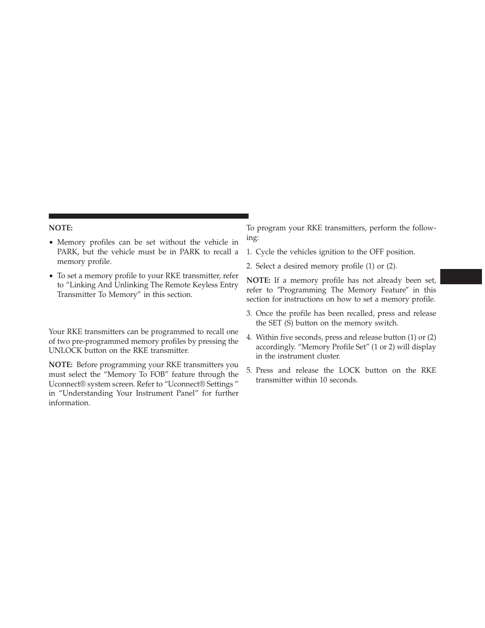 Linking and unlinking the remote keyless, Entry transmitter to memory | Jeep 2014 Grand Cherokee - Owner Manual User Manual | Page 161 / 674