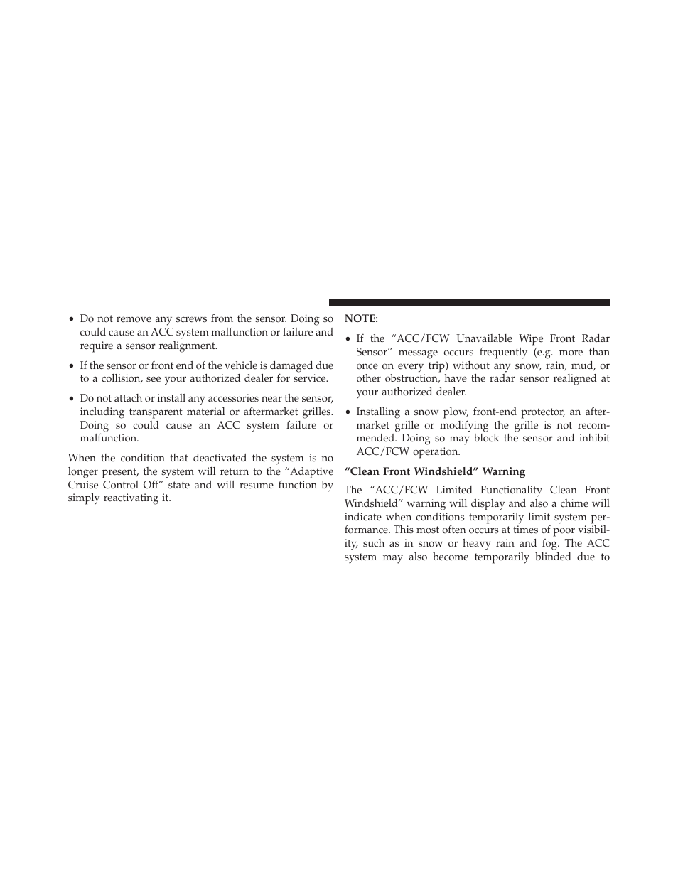 Clean front windshield” warning | Jeep 2014 Grand Cherokee - Owner Manual User Manual | Page 206 / 674