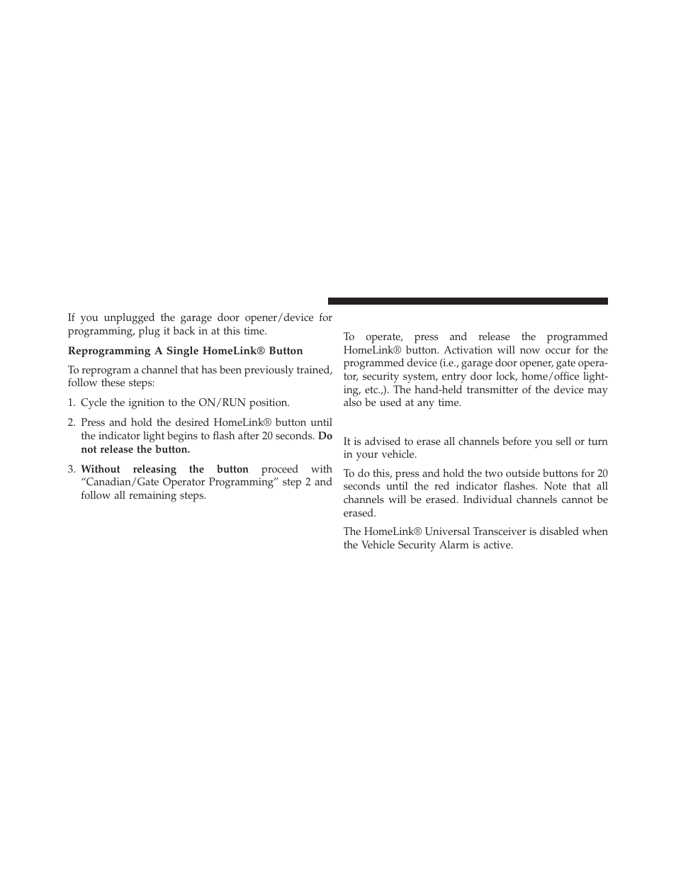 Reprogramming a single homelink® button, Using homelink, Security | Jeep 2014 Grand Cherokee - Owner Manual User Manual | Page 246 / 674