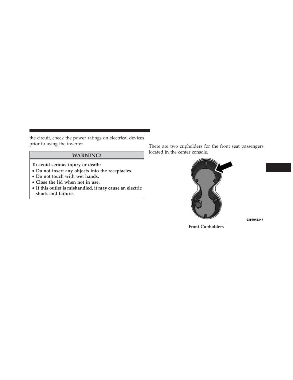 Cupholders | Jeep 2014 Grand Cherokee - Owner Manual User Manual | Page 263 / 674
