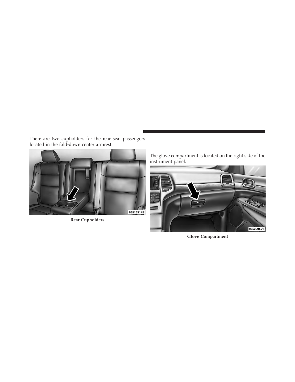 Storage, Glove compartment | Jeep 2014 Grand Cherokee - Owner Manual User Manual | Page 264 / 674