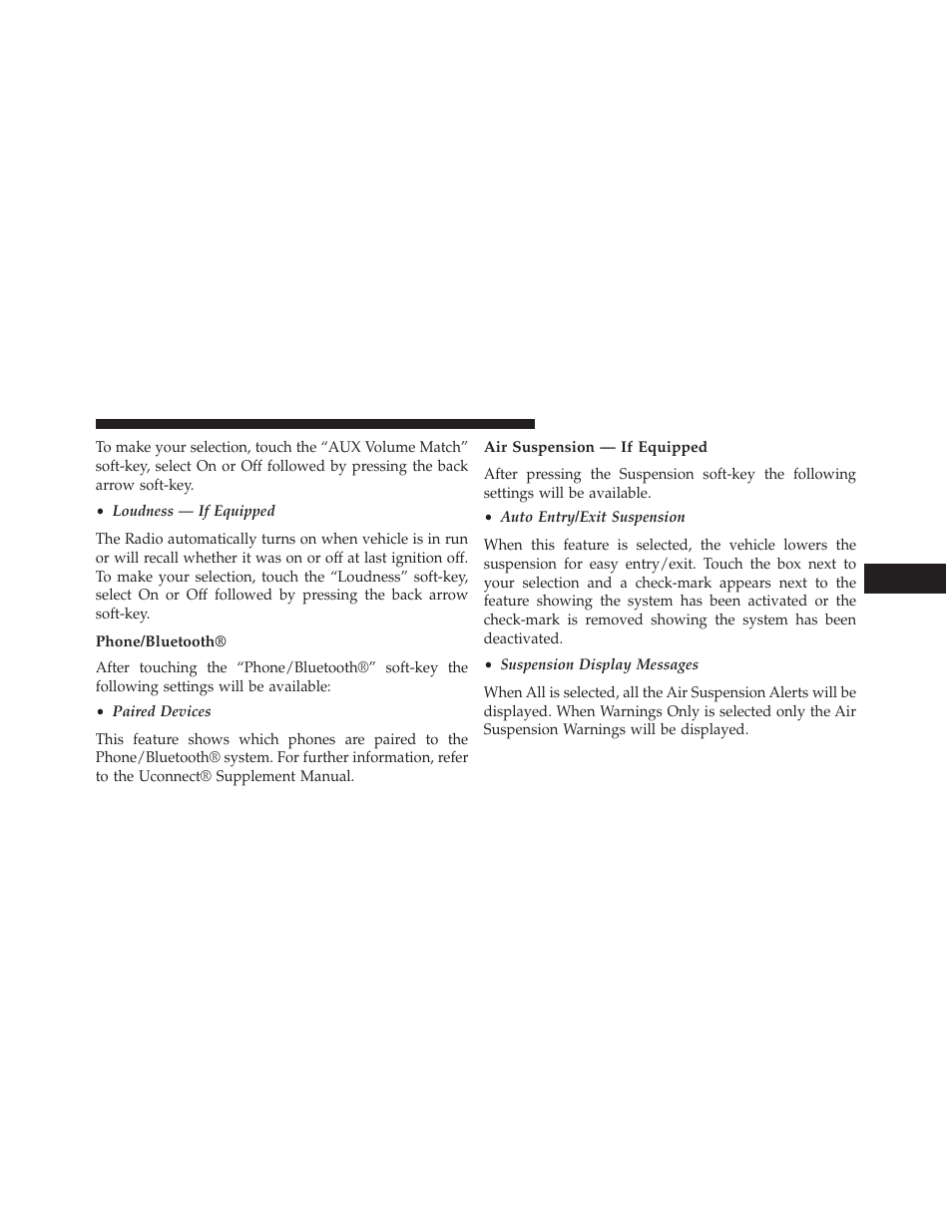 Phone/bluetooth, Air suspension — if equipped | Jeep 2014 Grand Cherokee - Owner Manual User Manual | Page 351 / 674