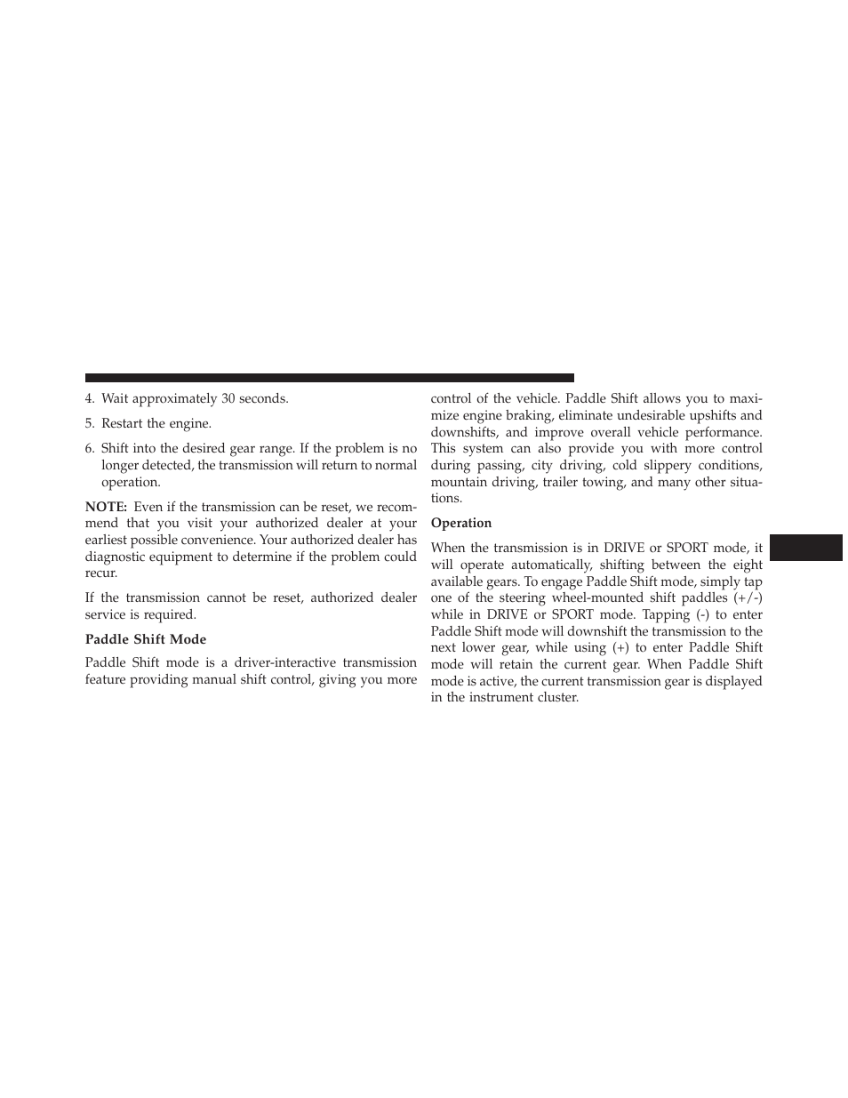 Paddle shift mode | Jeep 2014 Grand Cherokee - Owner Manual User Manual | Page 413 / 674