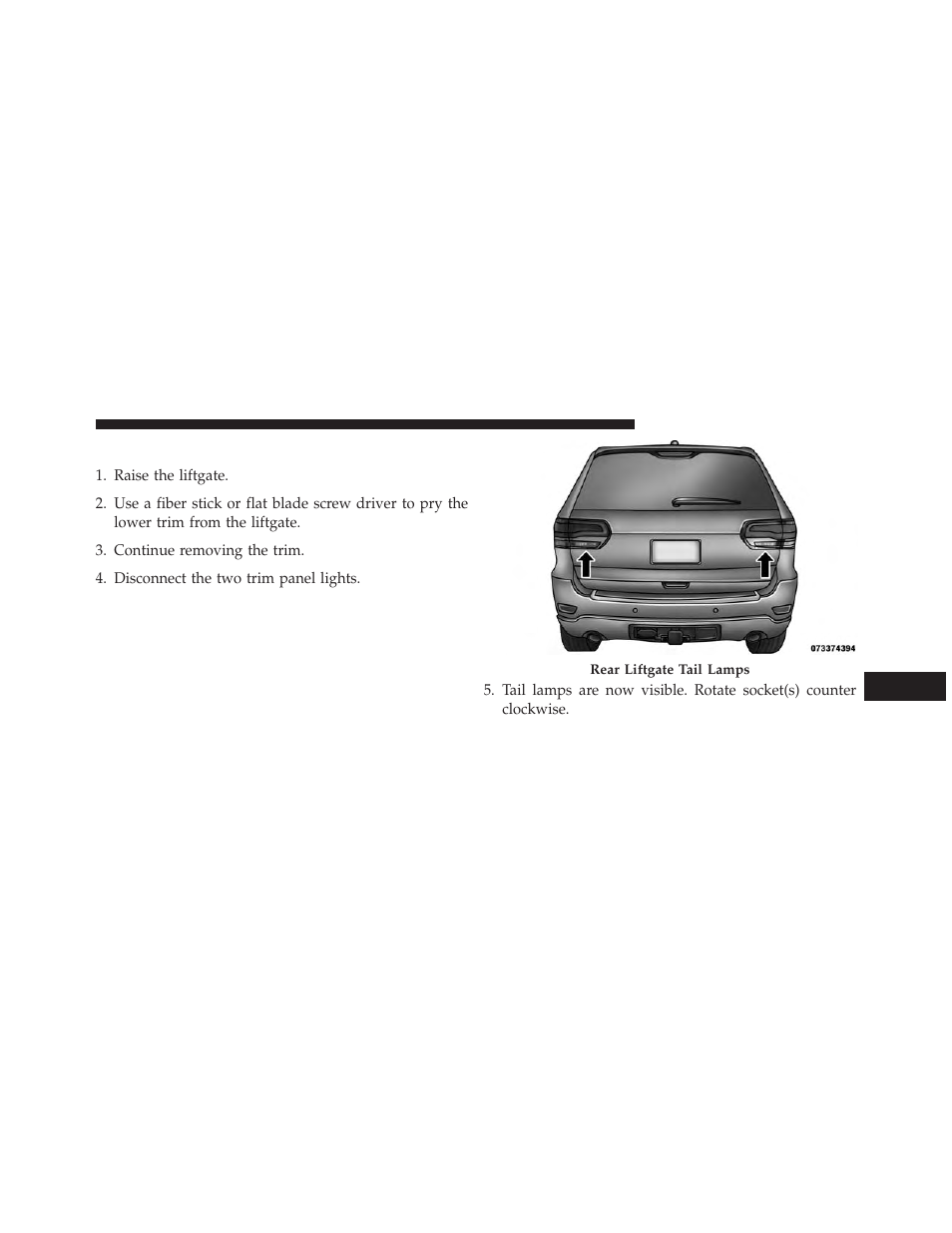 Rear liftgate mounted tail lamp | Jeep 2014 Grand Cherokee - Owner Manual User Manual | Page 625 / 674