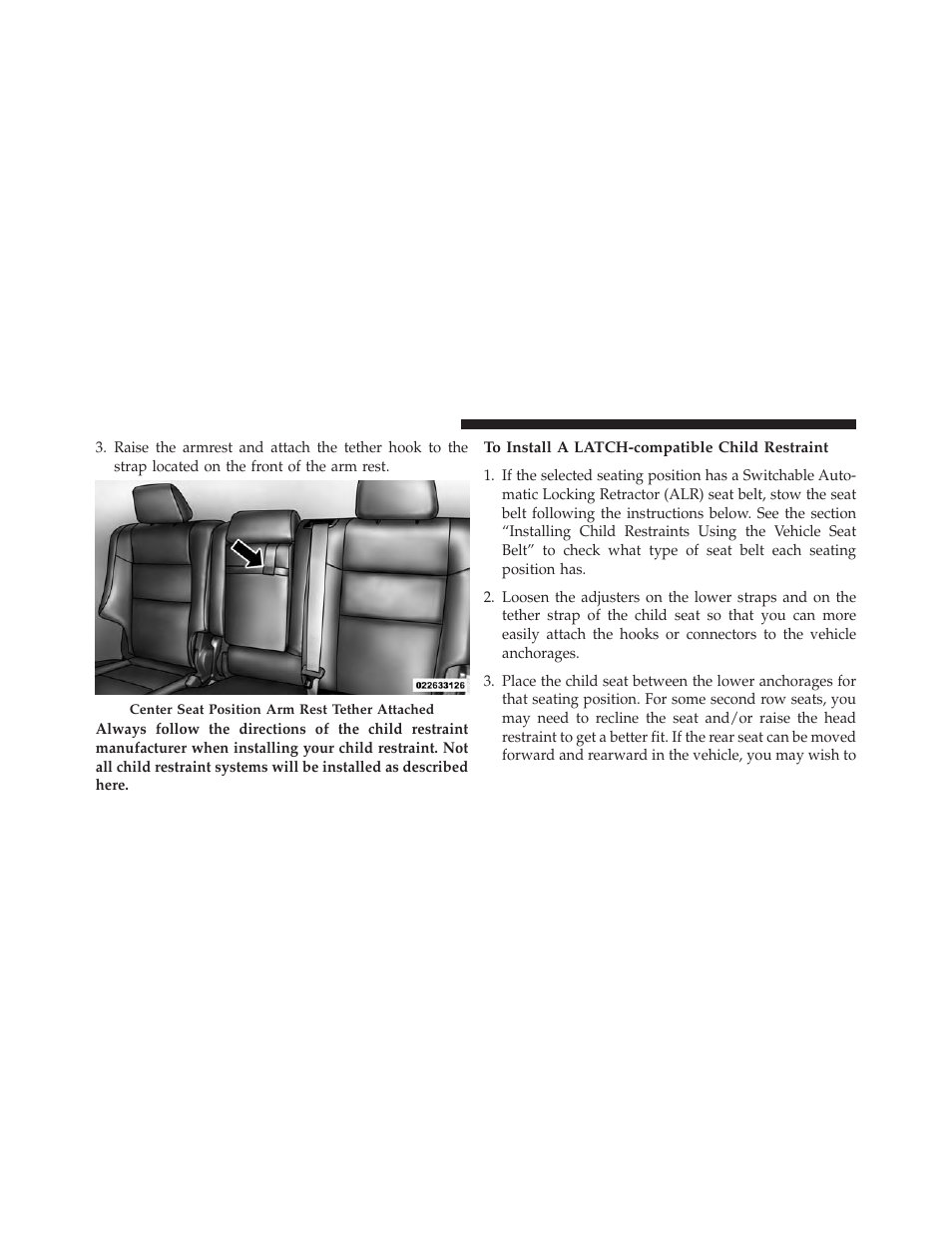 To install a latch-compatible child restraint | Jeep 2014 Grand Cherokee - Owner Manual User Manual | Page 98 / 674