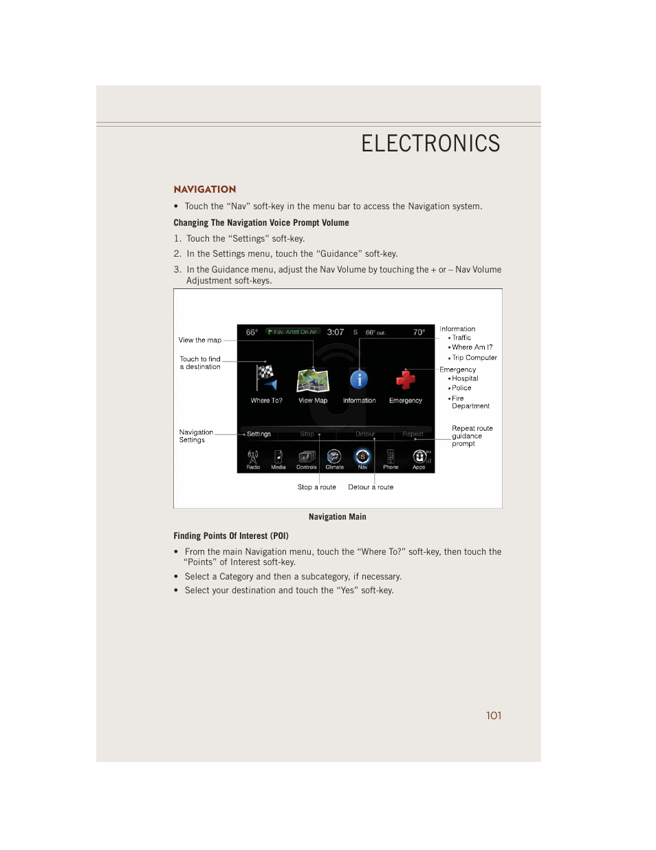 Navigation, Electronics | Jeep 2014 Grand Cherokee SRT - User Guide User Manual | Page 103 / 220