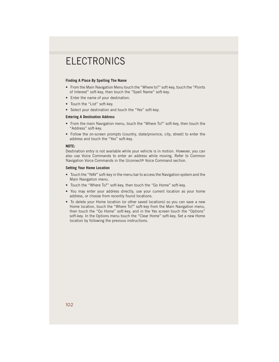 Electronics | Jeep 2014 Grand Cherokee SRT - User Guide User Manual | Page 104 / 220