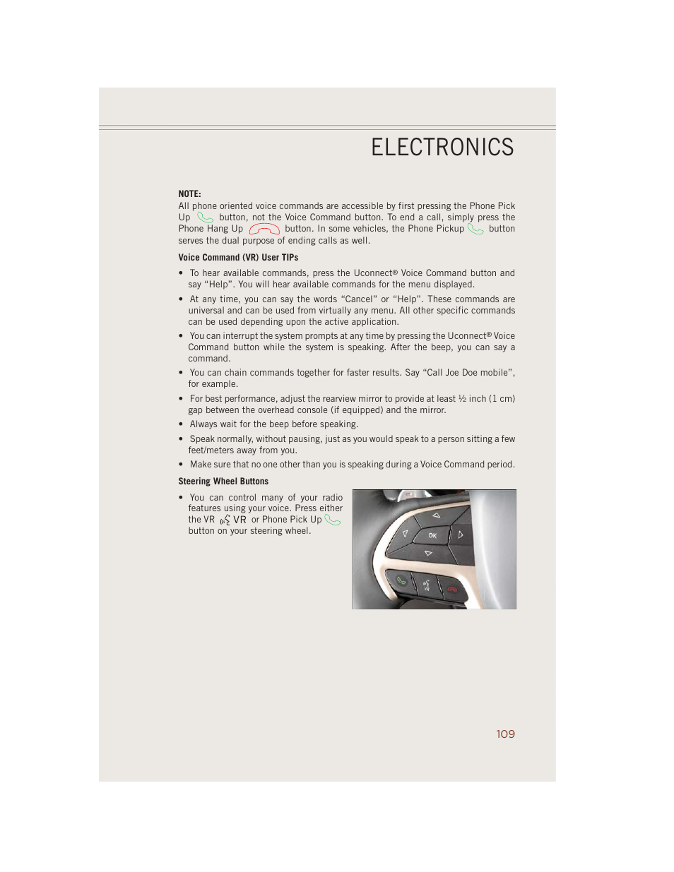 Electronics | Jeep 2014 Grand Cherokee SRT - User Guide User Manual | Page 111 / 220