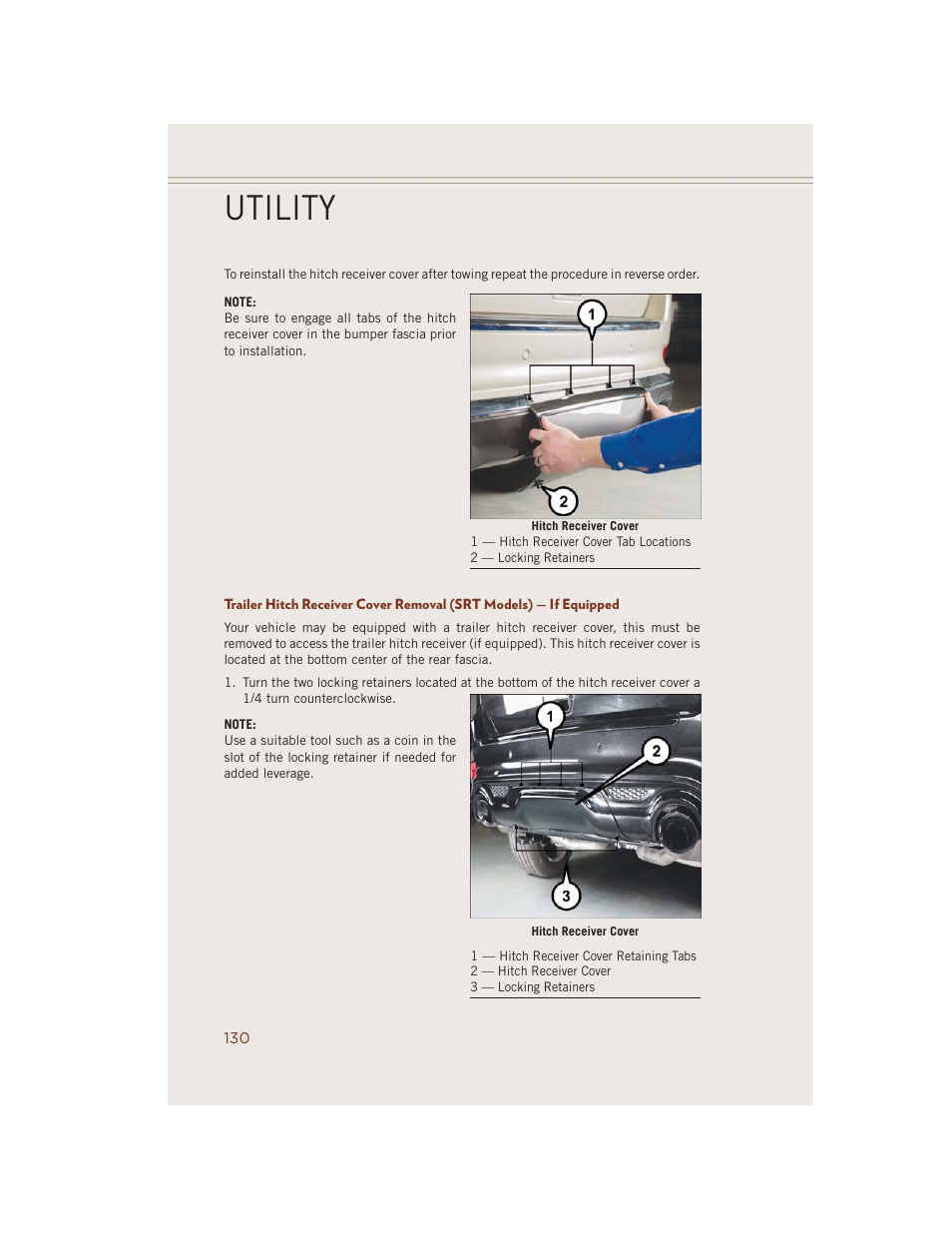 Utility | Jeep 2014 Grand Cherokee SRT - User Guide User Manual | Page 132 / 220