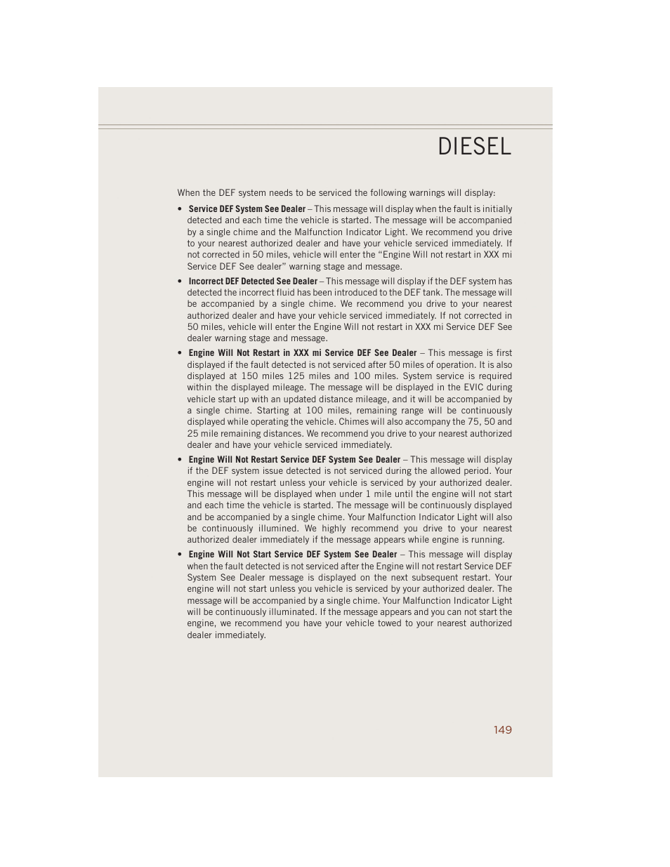Diesel | Jeep 2014 Grand Cherokee SRT - User Guide User Manual | Page 151 / 220