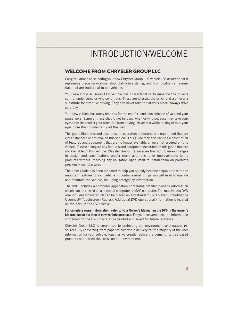 Introduction/welcome, Welcome from chrysler group llc | Jeep 2014 Grand Cherokee SRT - User Guide User Manual | Page 5 / 220