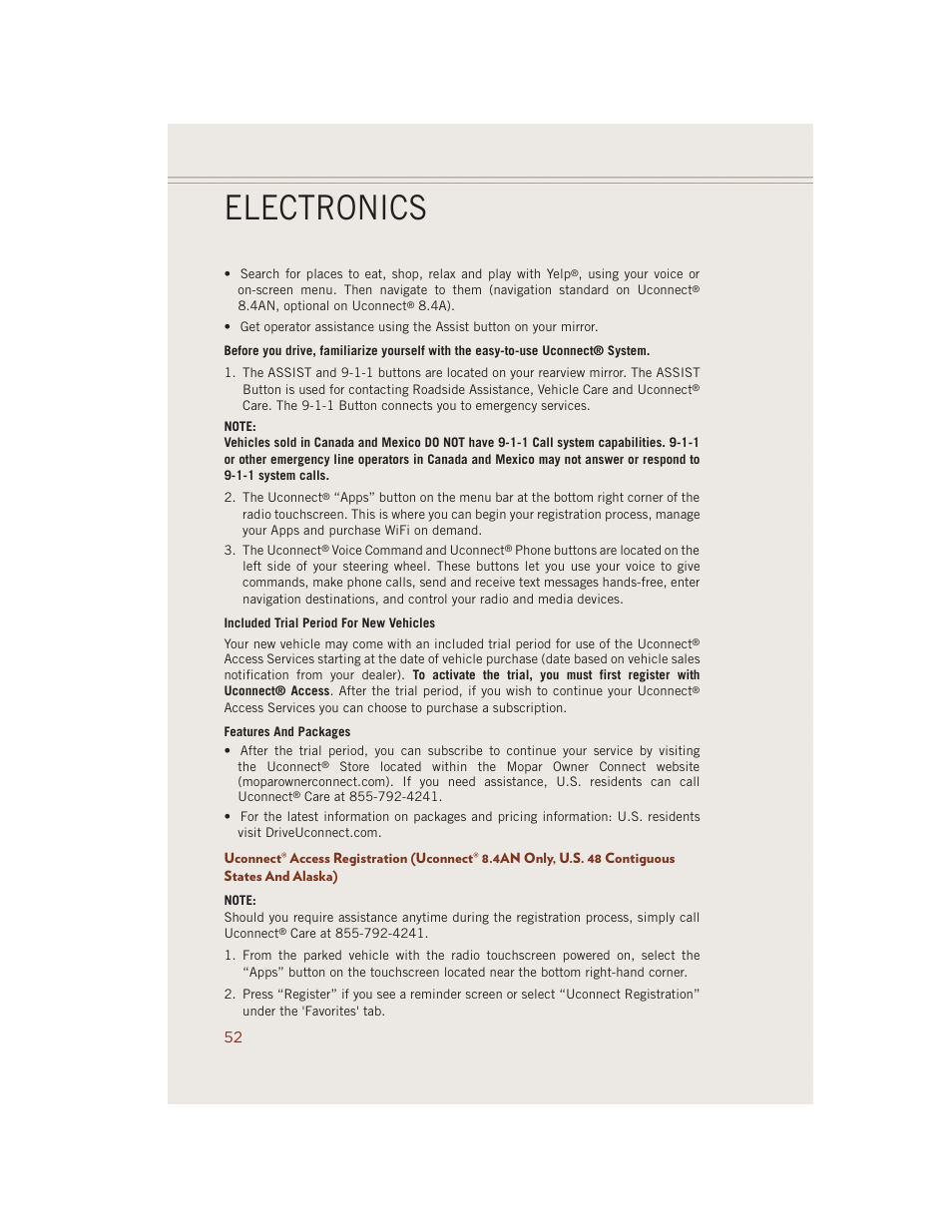 Electronics | Jeep 2014 Grand Cherokee SRT - User Guide User Manual | Page 54 / 220
