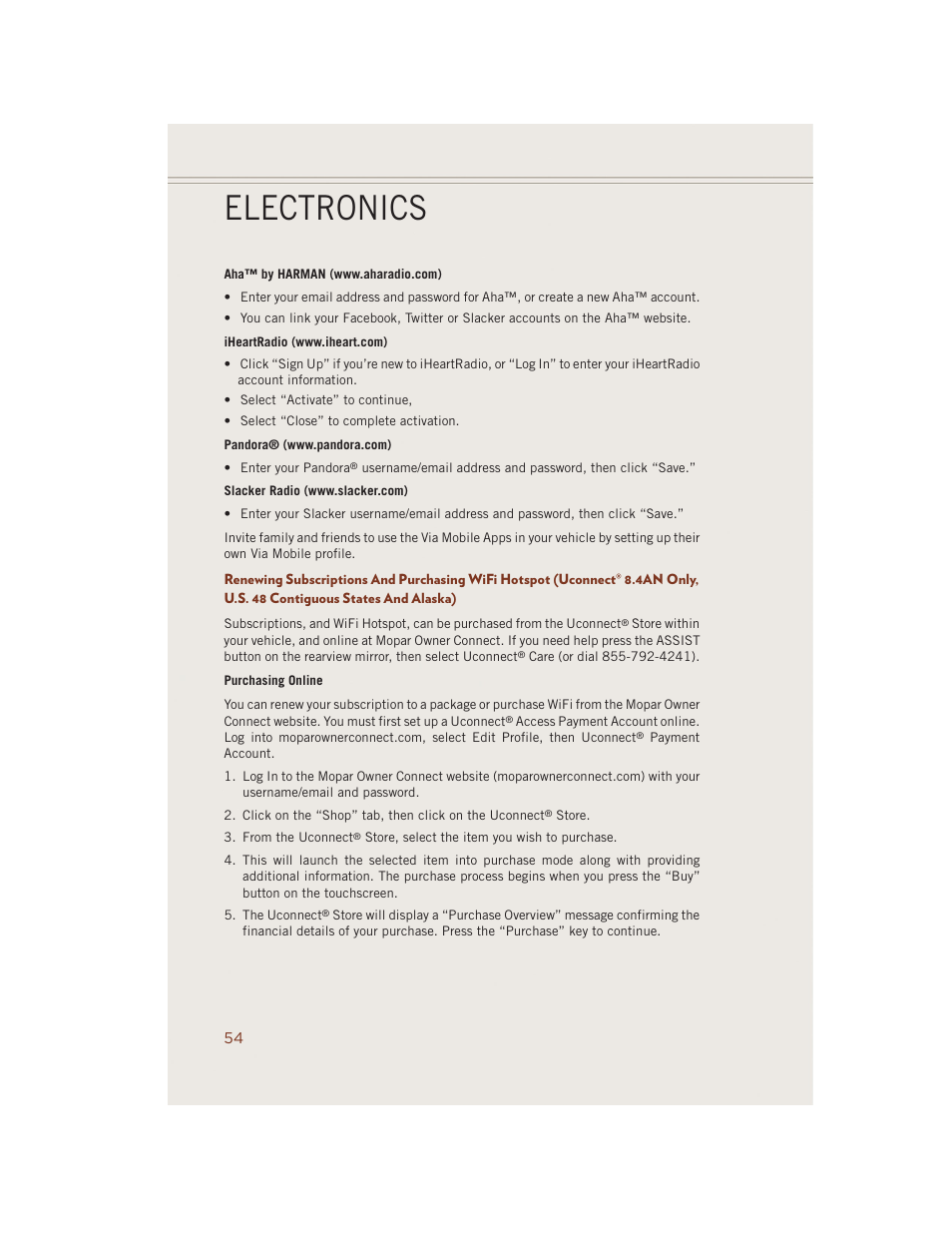Electronics | Jeep 2014 Grand Cherokee SRT - User Guide User Manual | Page 56 / 220