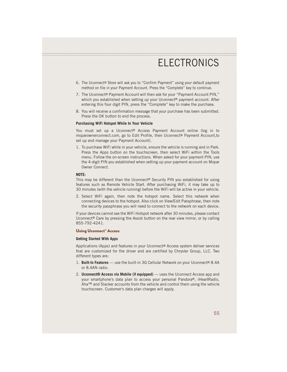 Using uconnect® access, Electronics | Jeep 2014 Grand Cherokee SRT - User Guide User Manual | Page 57 / 220