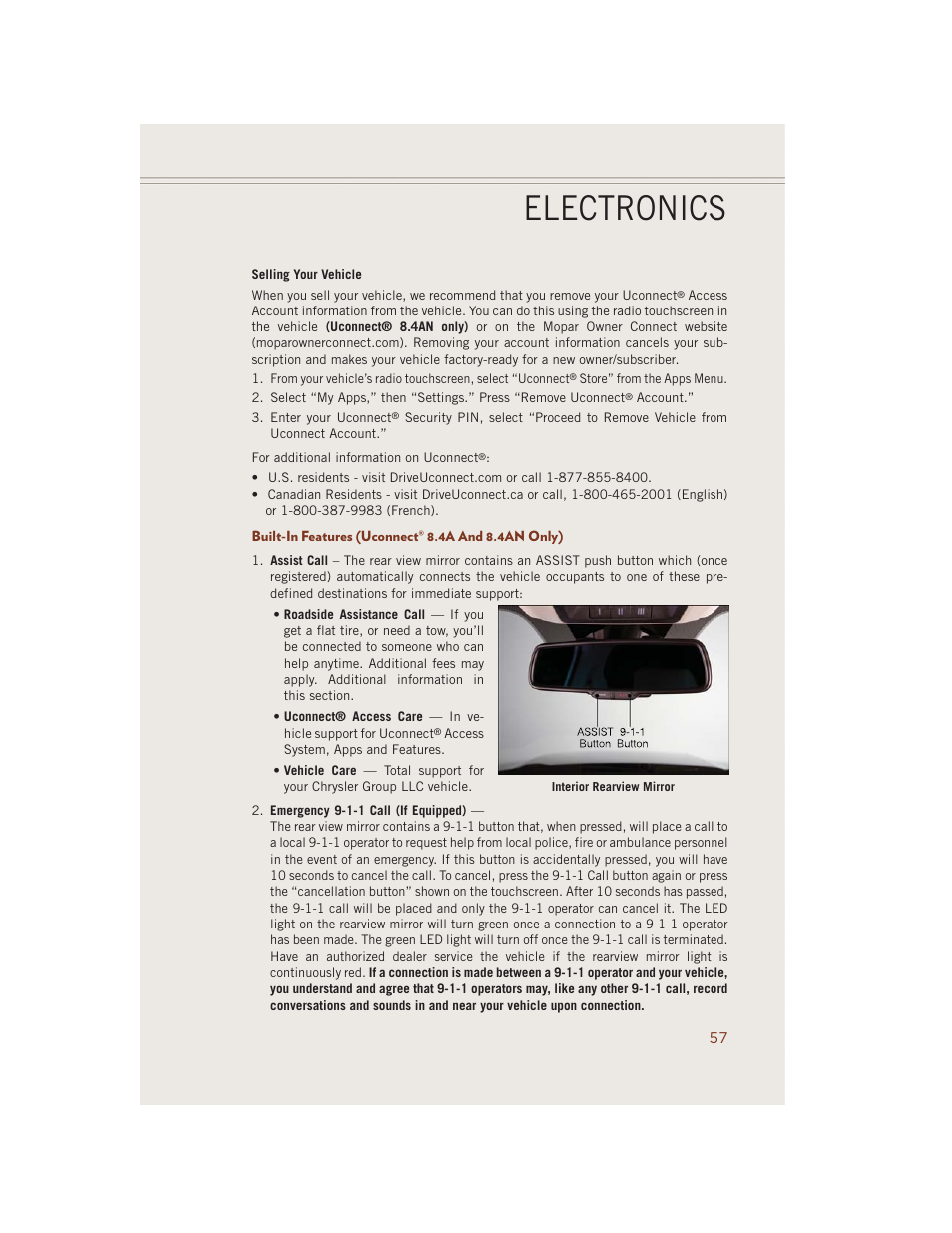 Built-in features (uconnect® 8.4a and 8.4an only), Electronics | Jeep 2014 Grand Cherokee SRT - User Guide User Manual | Page 59 / 220