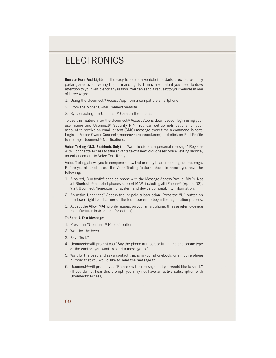 Electronics | Jeep 2014 Grand Cherokee SRT - User Guide User Manual | Page 62 / 220