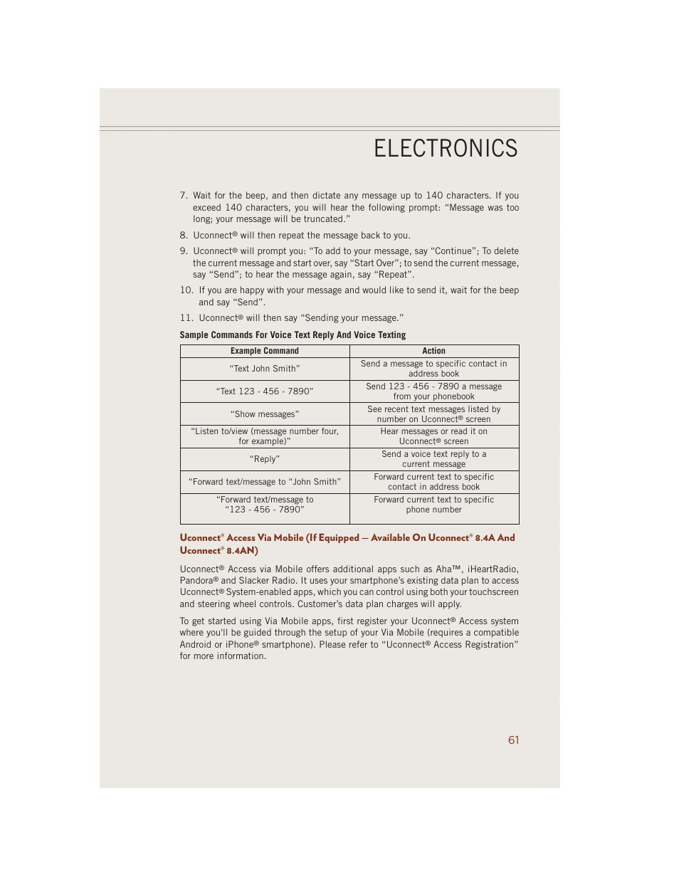 Electronics | Jeep 2014 Grand Cherokee SRT - User Guide User Manual | Page 63 / 220